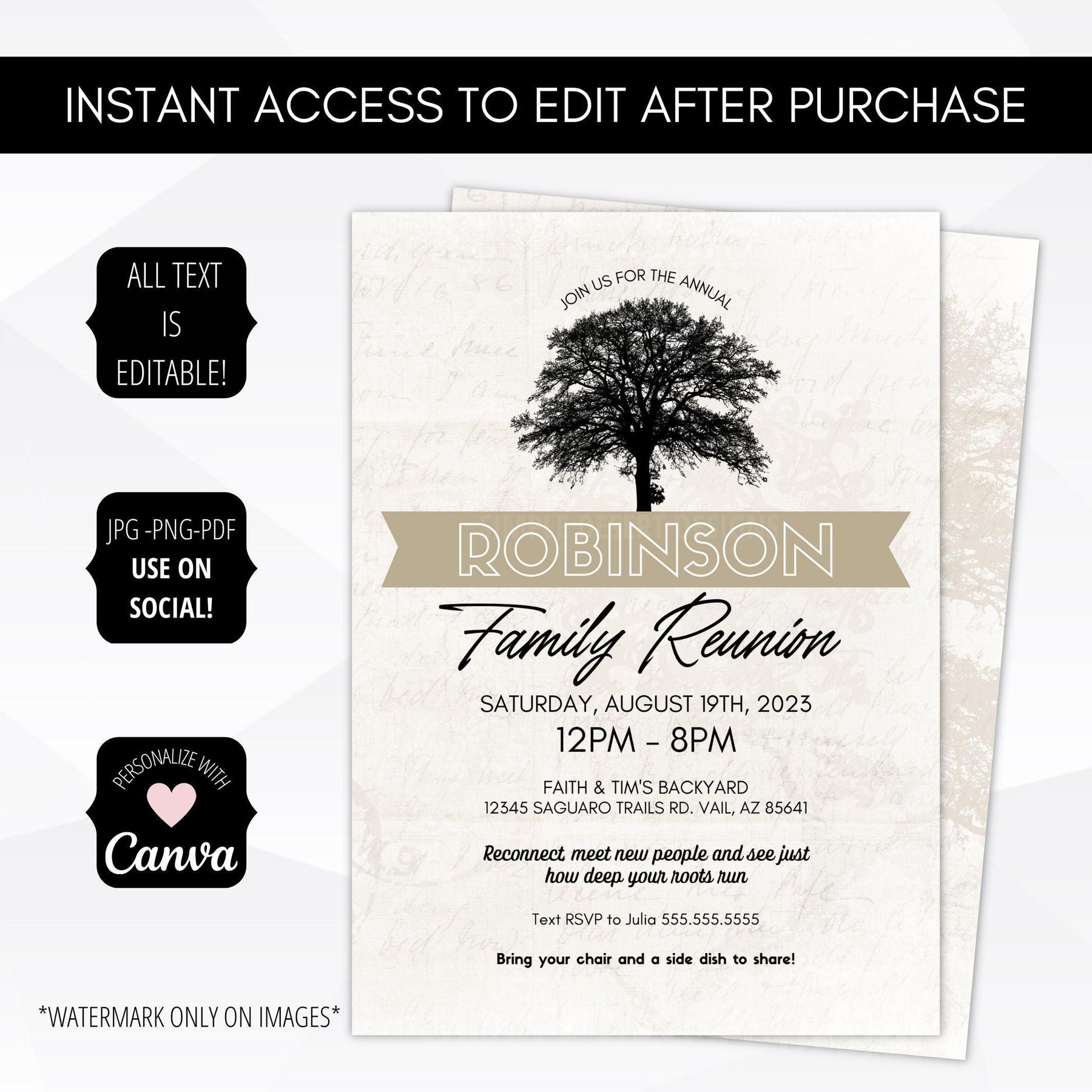 Family Gathering Invitation Simple Desert Designs
