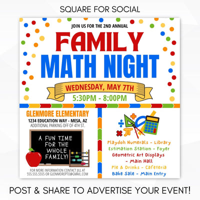 parent engagement activity flyer school pto ideas chalkboard math stem science tech themed