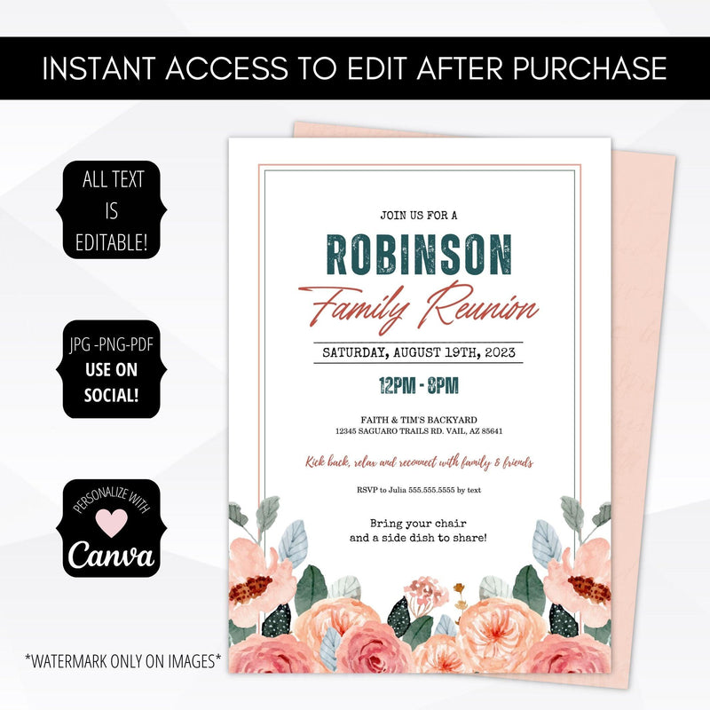 floral invitation template