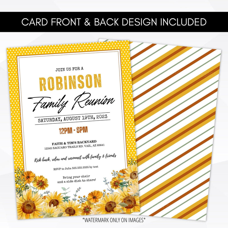 sunflower birthday party invitation