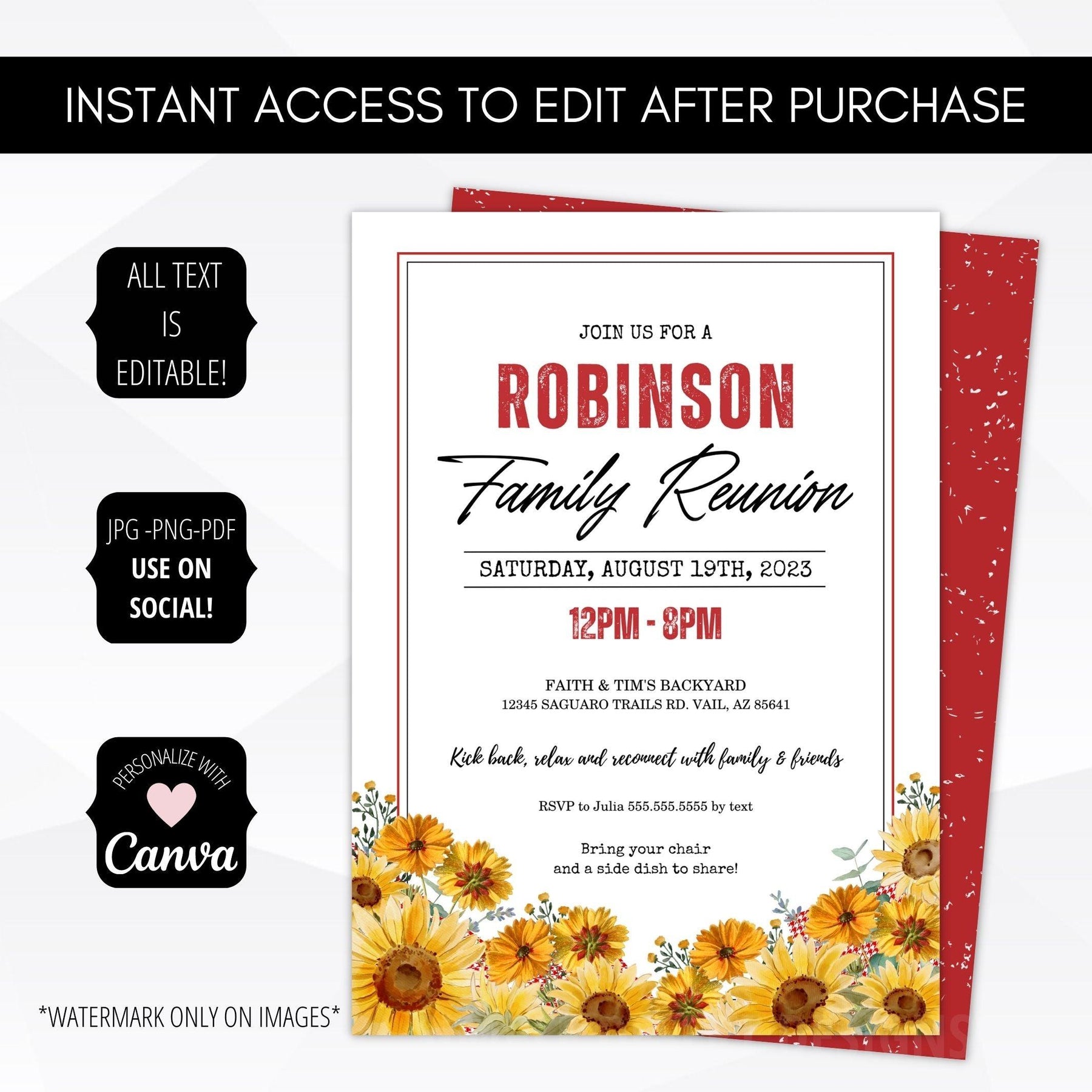 Family Reunion Invite – Simple Desert Designs