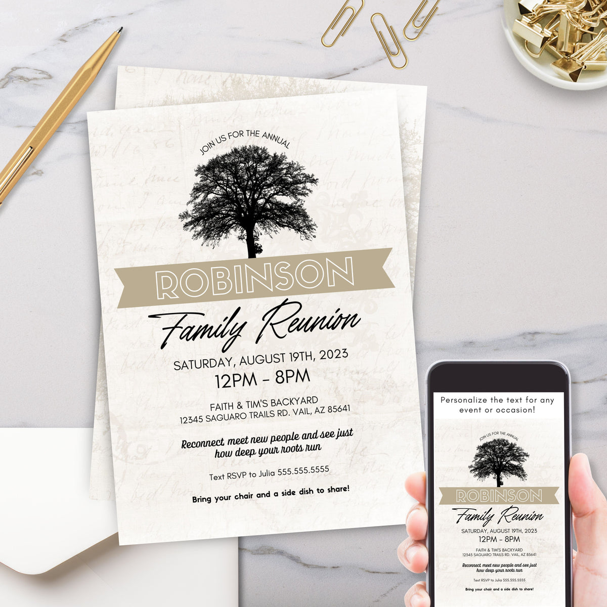 Invite Family Family Gathering Invitation Template - Simple Desert Designs