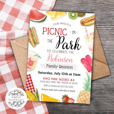fun family reunion picnic invitation