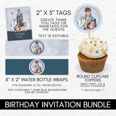magical birthday party invitation set