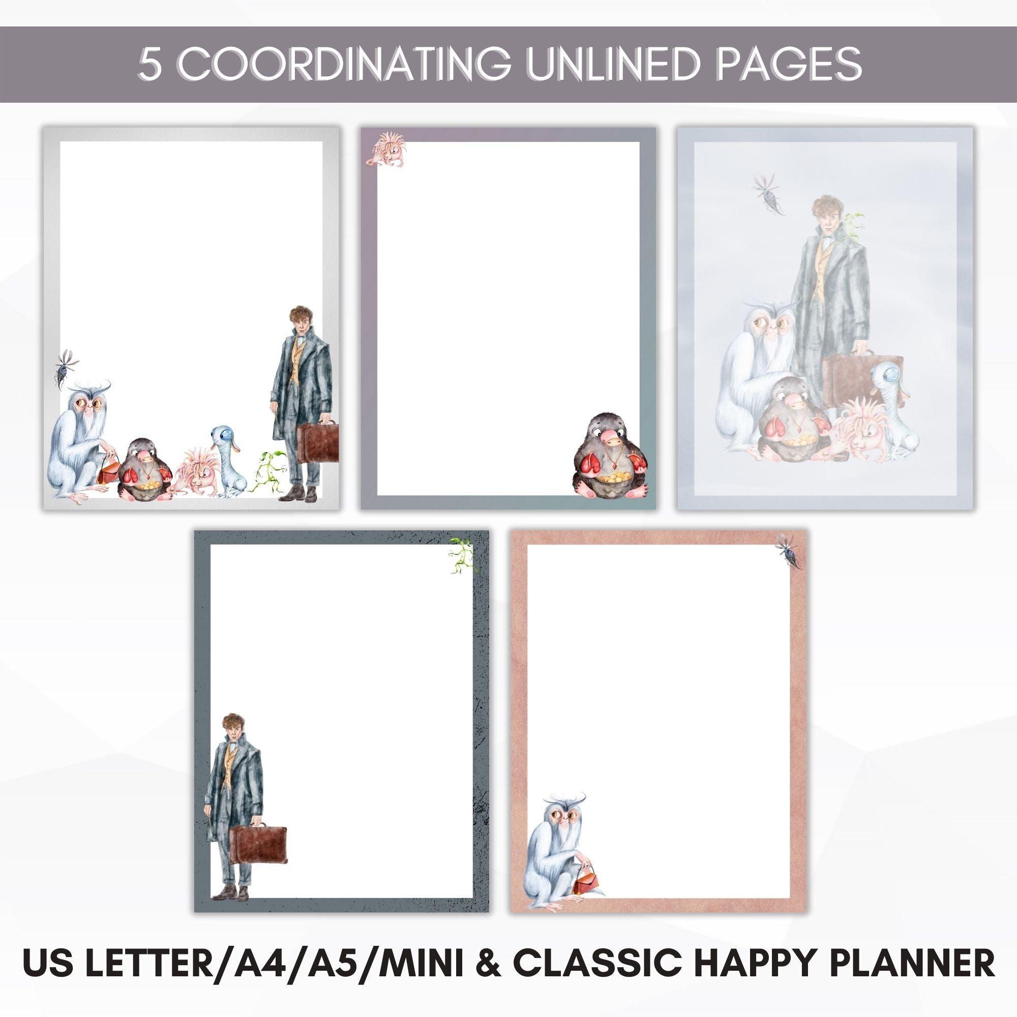 unlined wizard school journal paper