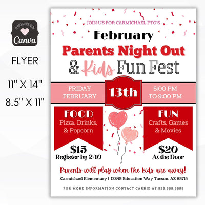 february parents night out invitation flyer
