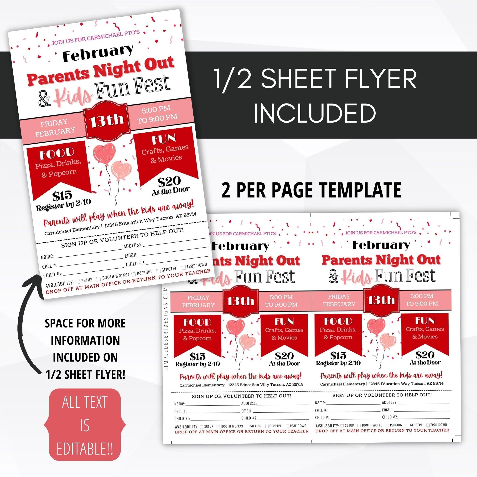 valentines day parents night out date night invitation