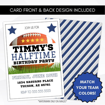 birthday sports theme invitation