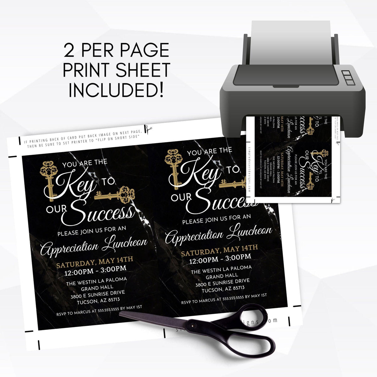Key to Our Success Appreciation Invite – Simple Desert Designs