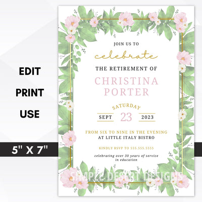 formal retirement reception invitations