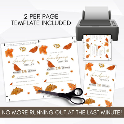 printable let's gather pumpkin invitation