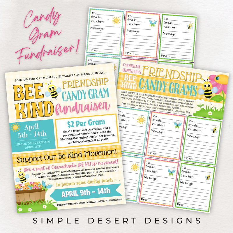 custom friendship grams for easy school fundraiser with flyers and candy gram sheet templates
