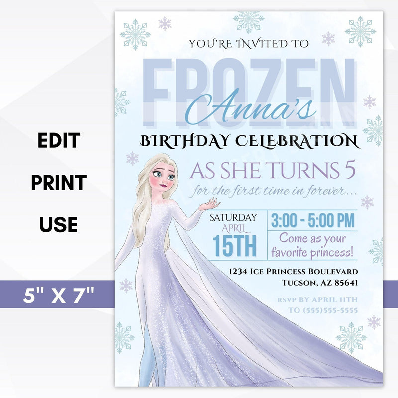 Frozen birthday party invitation