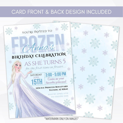 Elsa birthday party invite