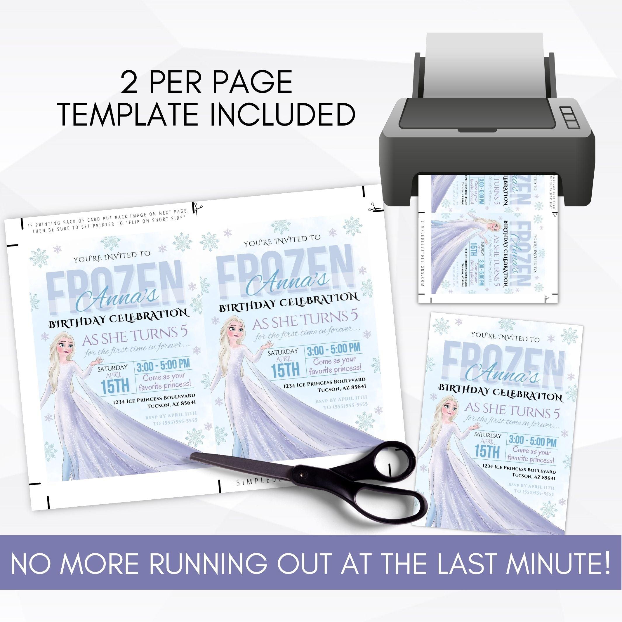 Frozen themed invitation