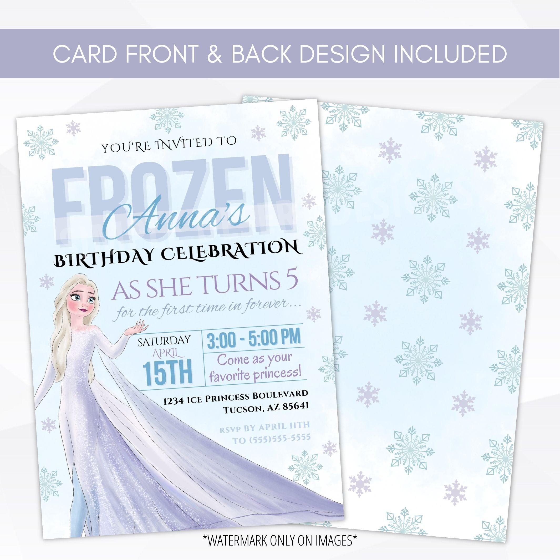 Elsa birthday party invite