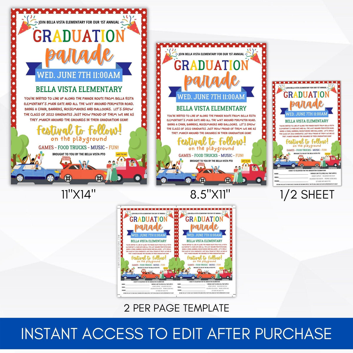 Graduation Parade Flyer Template - Simple Desert Designs