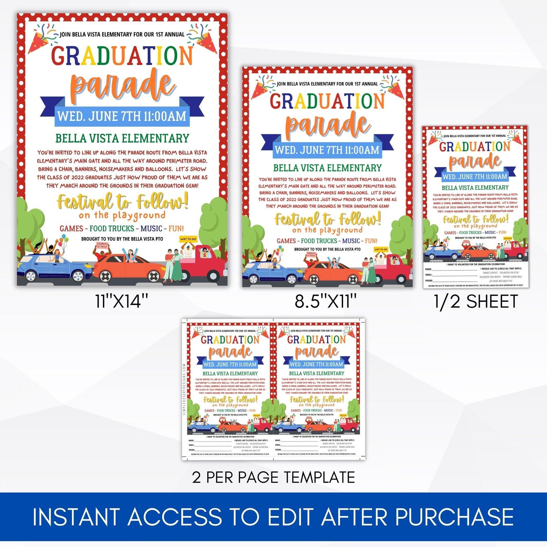 Fun Graduation Parade Flyers Set – Simple Desert Designs