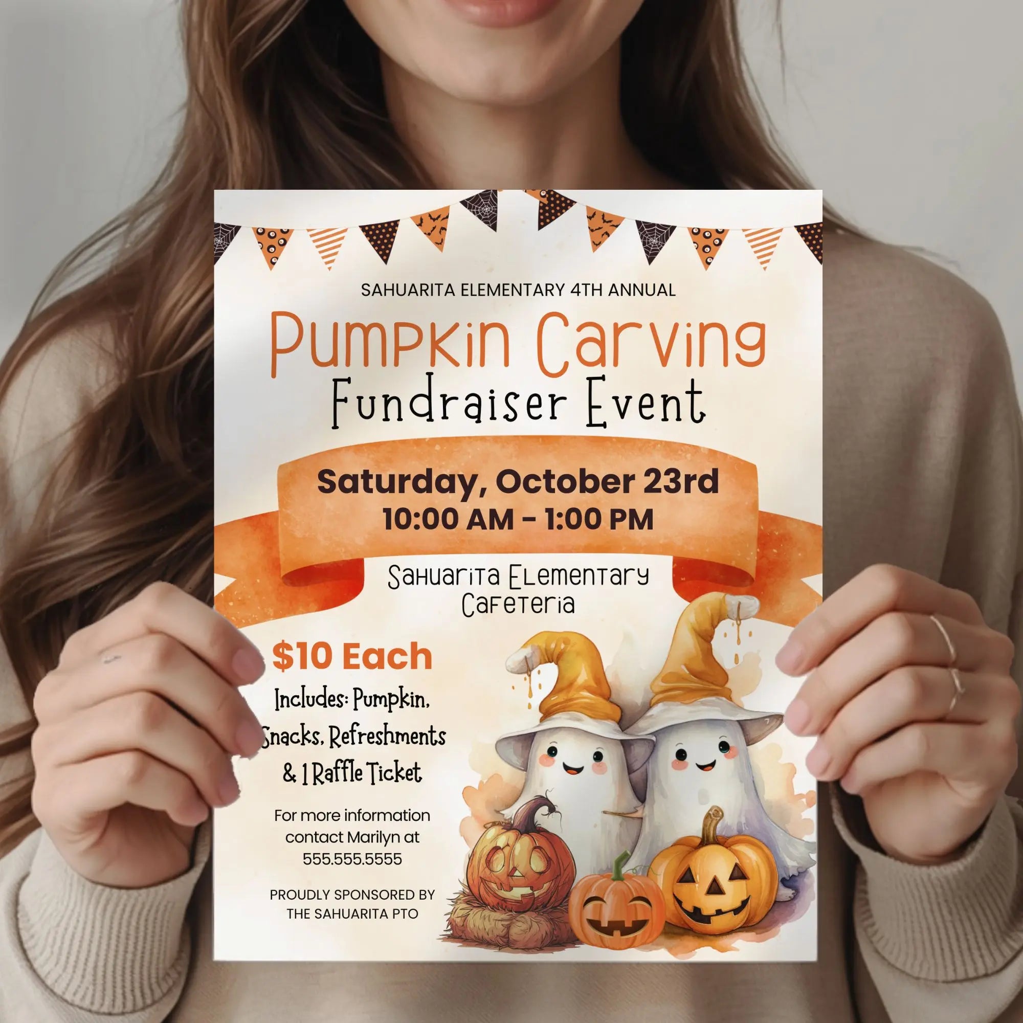 Halloween Pumpkin Carving Fundraiser Event Flyers