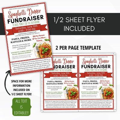 spaghetti dinner fundraiser flyers for handouts