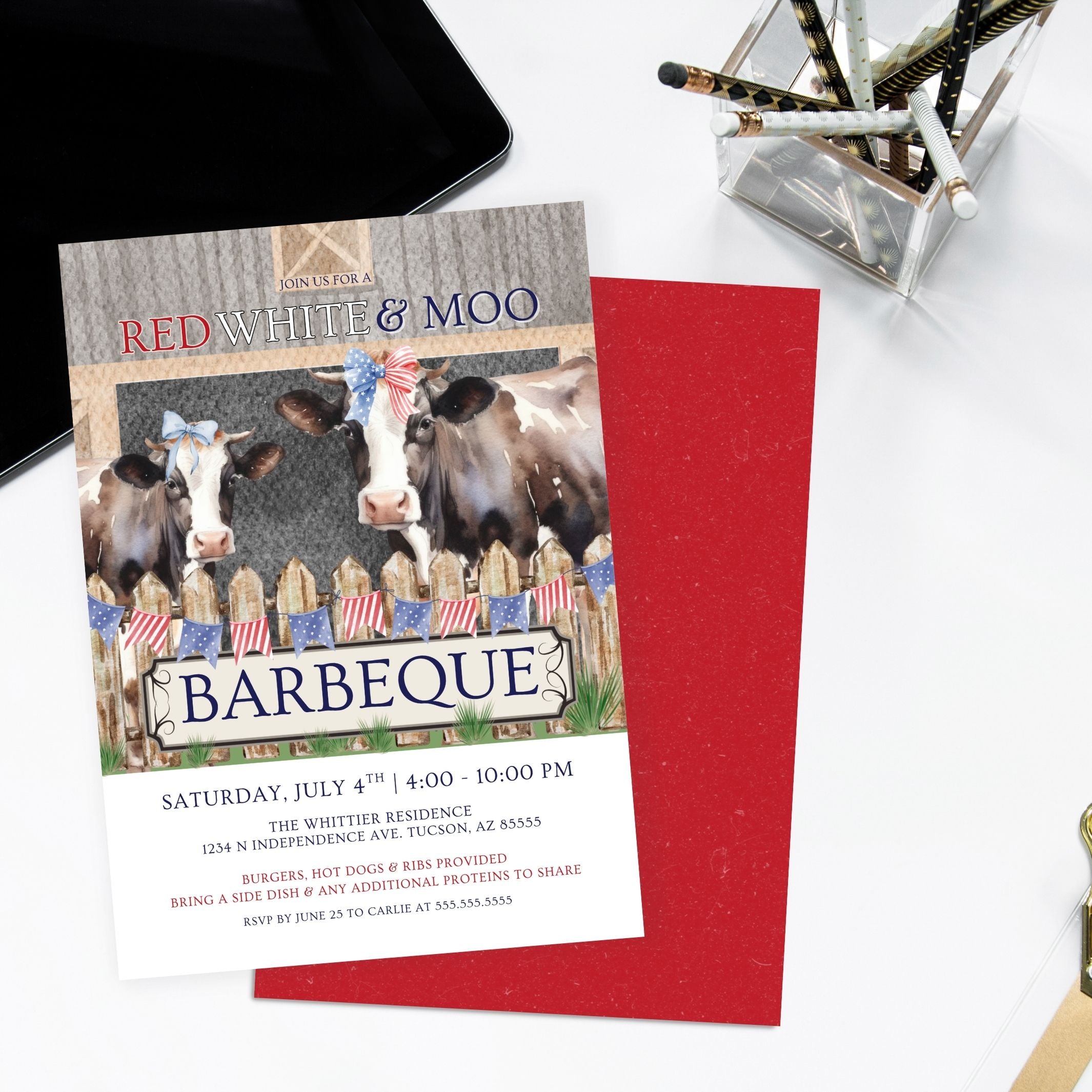 red white and blue theme barbeque invitations for any patriotic bbq event