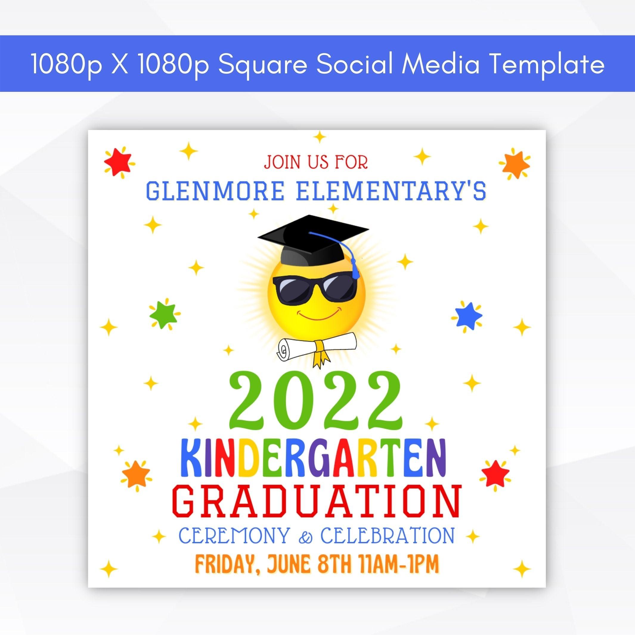 graduation ceremony social media template sign flyer set