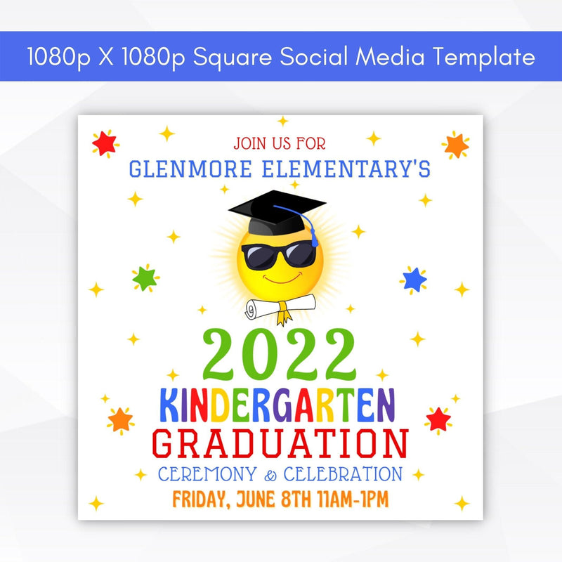 graduation ceremony social media template sign flyer set