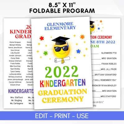 our future is bright gonna need shades graduation ceremony program template editable