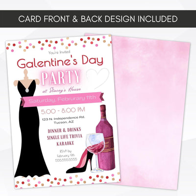 formal galentines dinner party invite