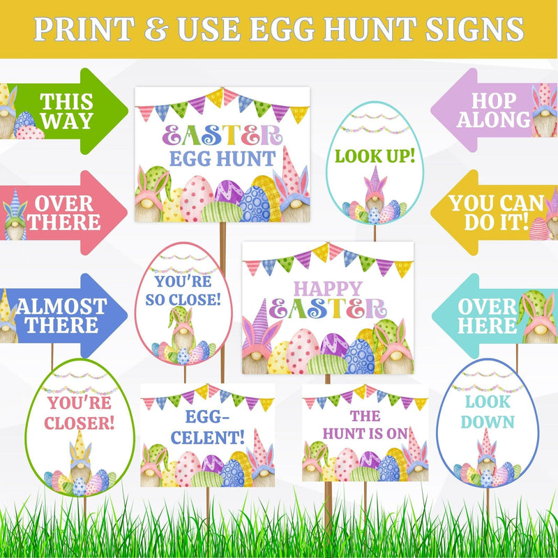 Easter Egg Hunt sign set printable