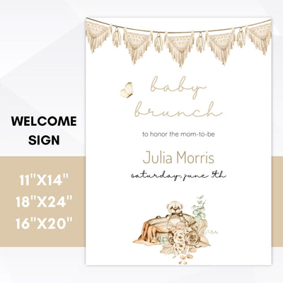 bohemian baby shower welcome sign