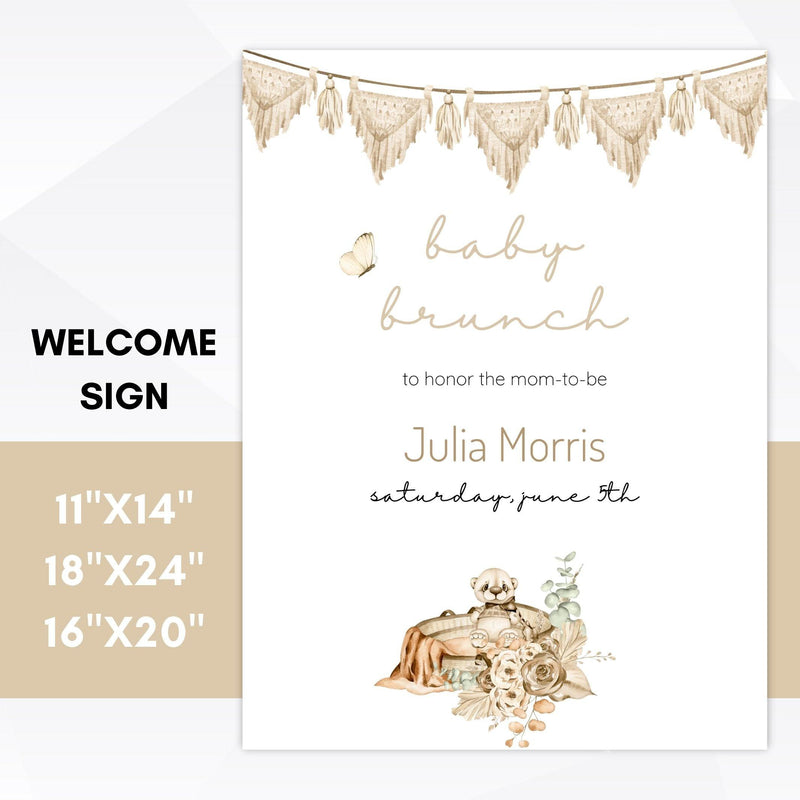 bohemian baby shower welcome sign
