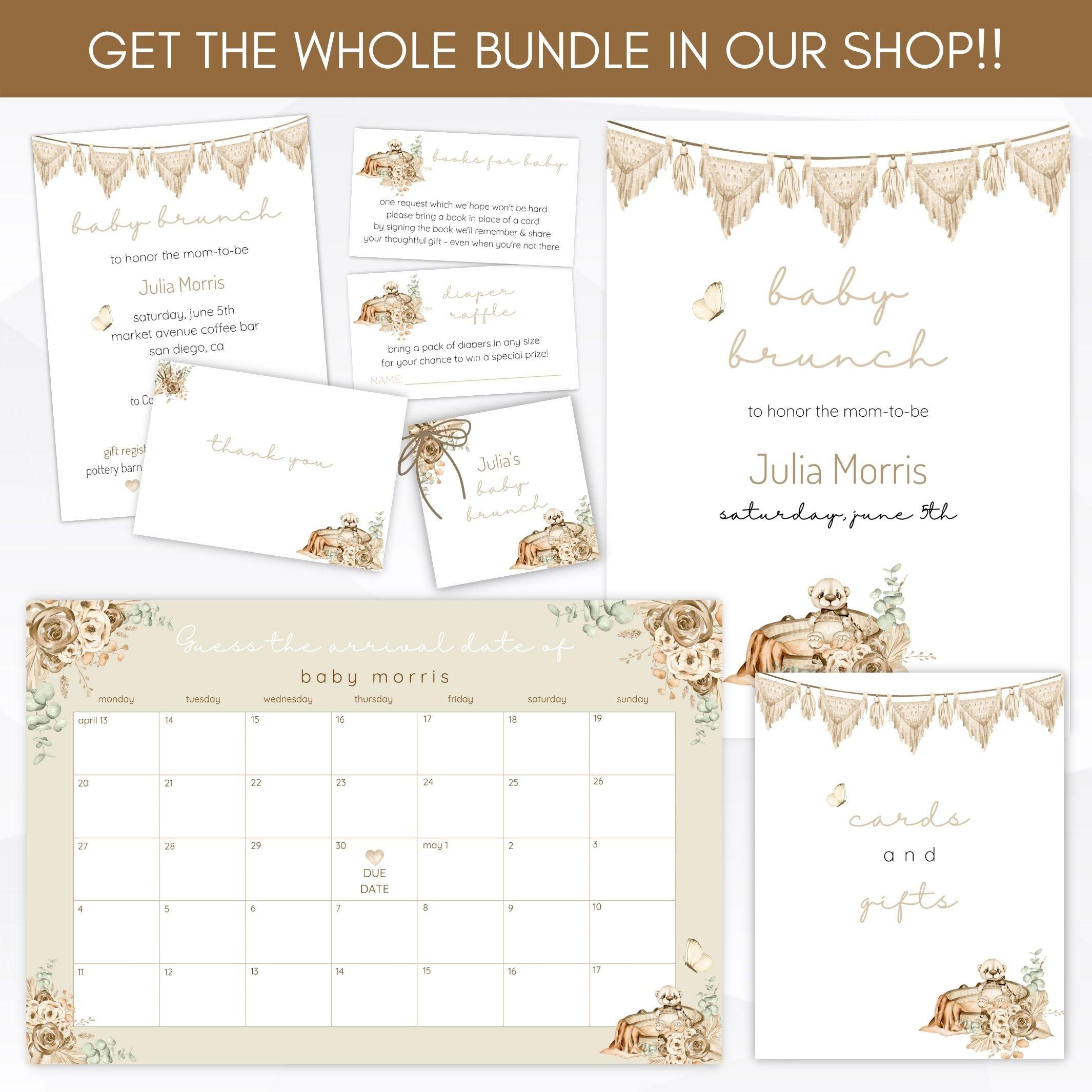 bohemian baby shower invitation