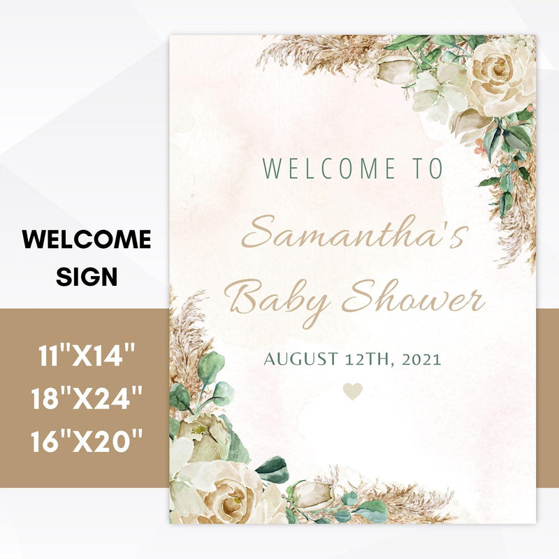 boho baby shower signs