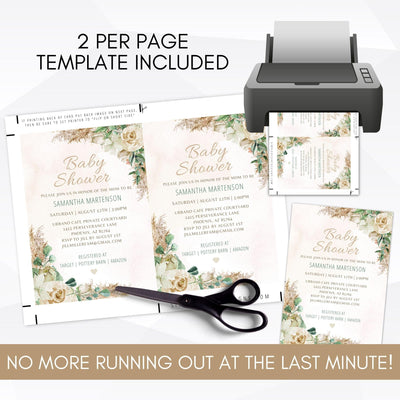 sage green tropical desert invitations package