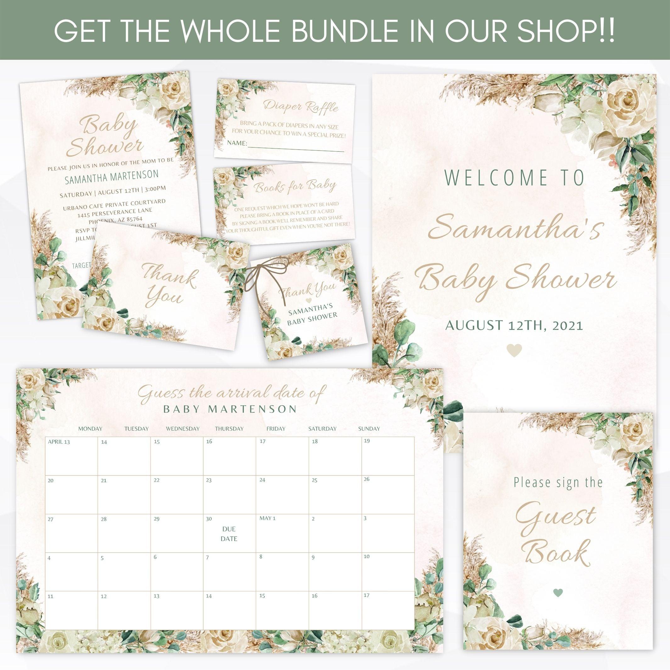 bohemian baby shower invitation 
