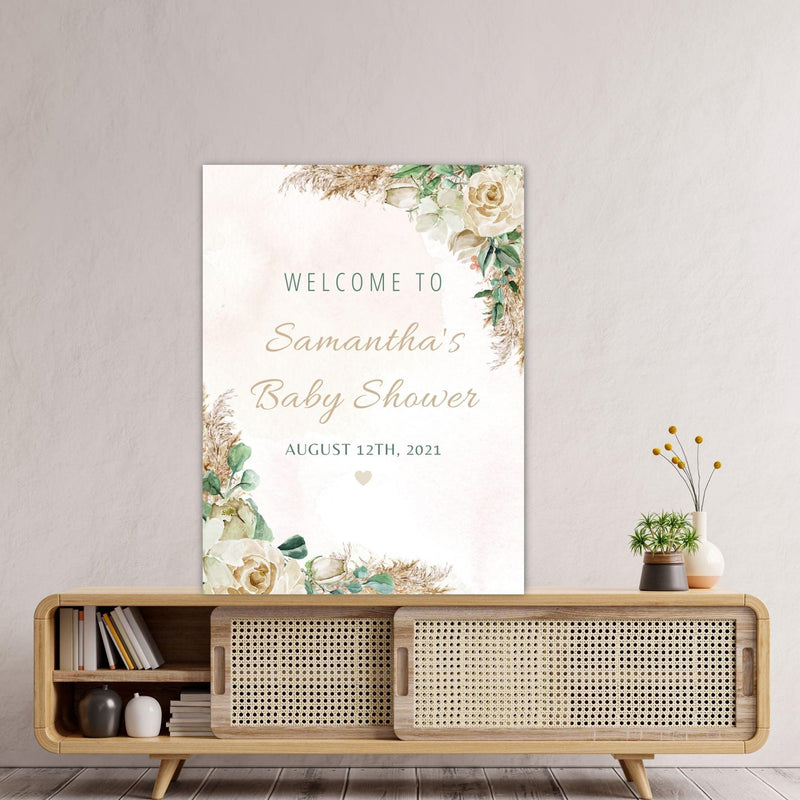 editable welcome sign for boho baby shower