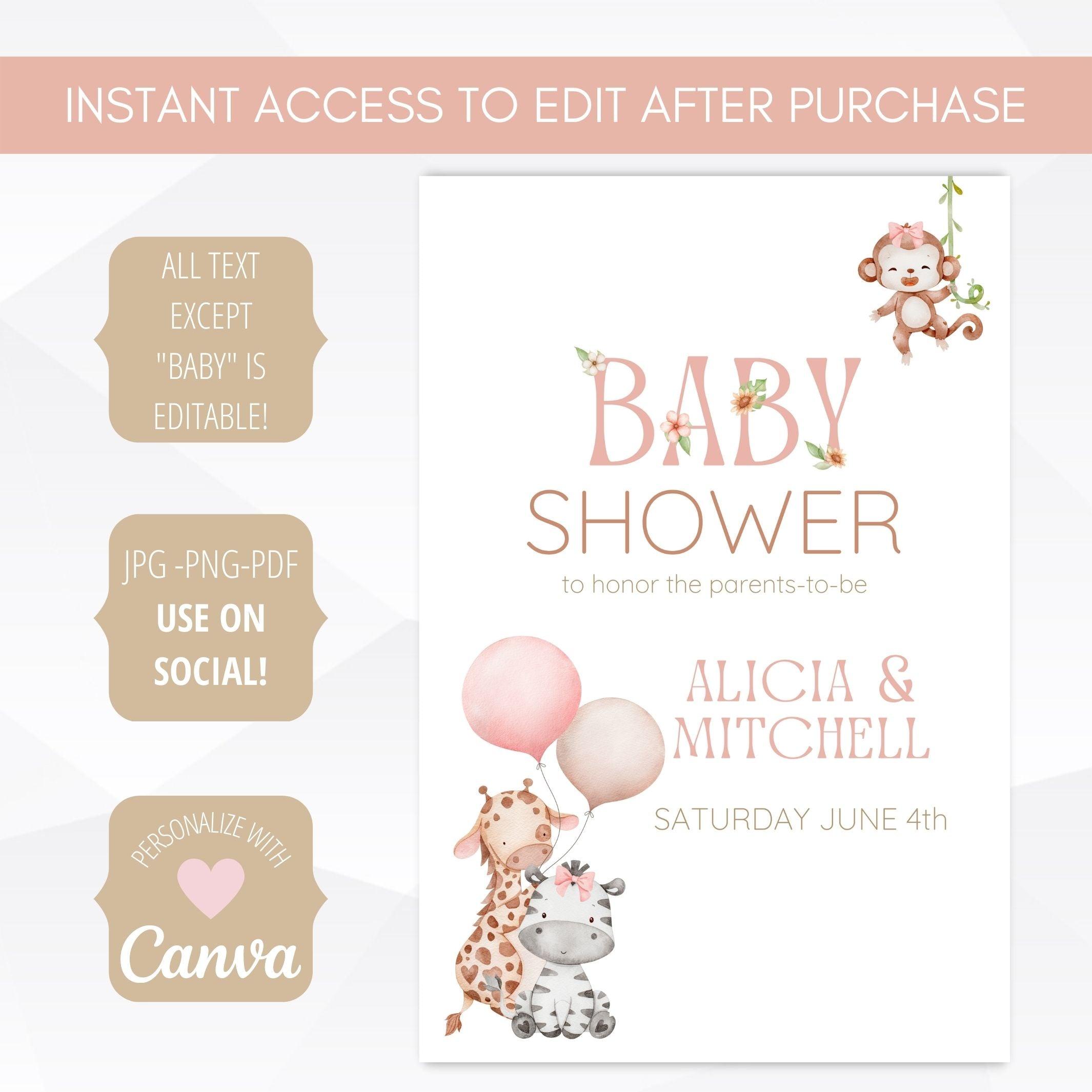 pink floral greenery baby shower welcome sign