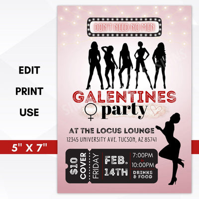 Girls Night Valentine Invitation