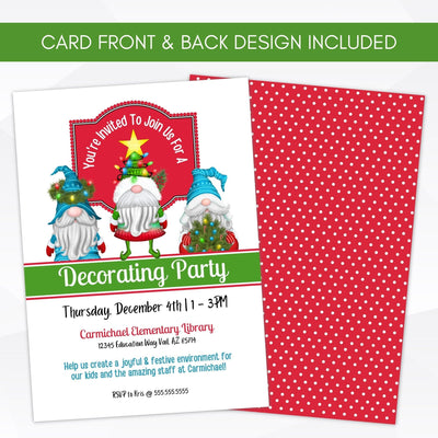 editable christmas decorating party invitation