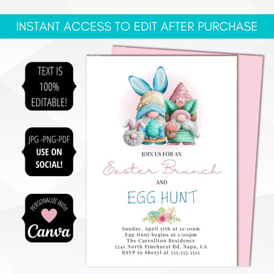 watercolor egg hunt invitation