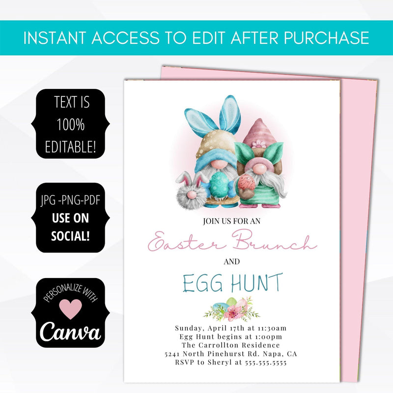 watercolor egg hunt invitation