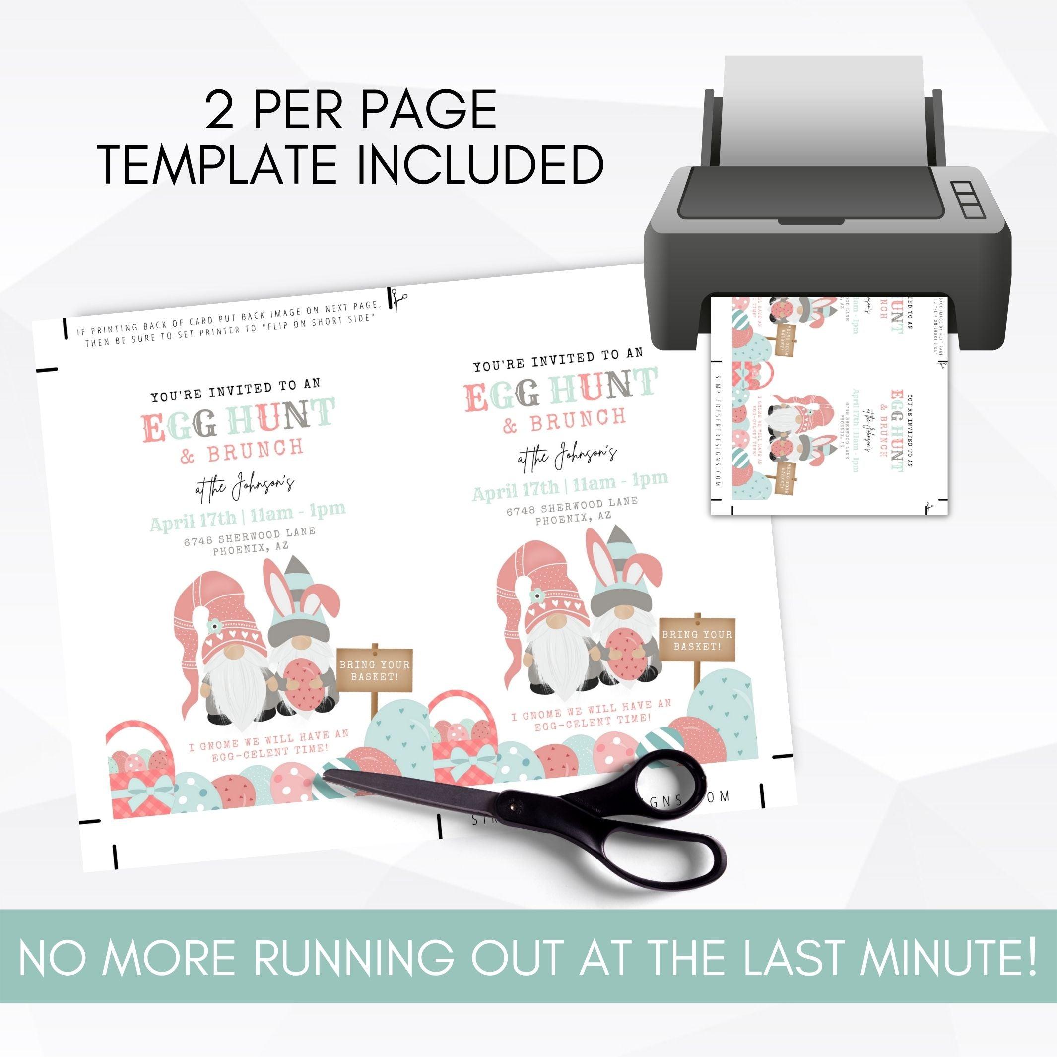 Easter egg hunt invitation template