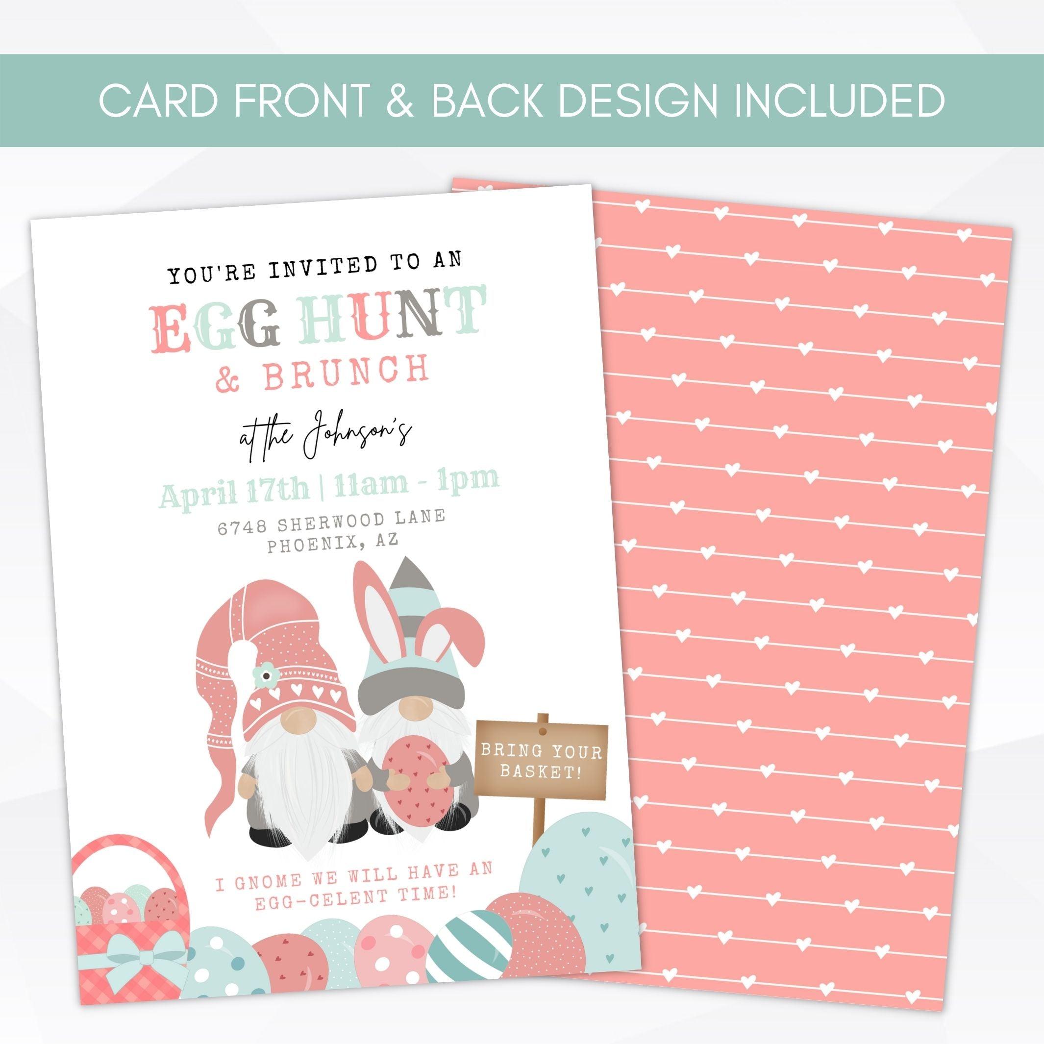 retro egg hunt invitations