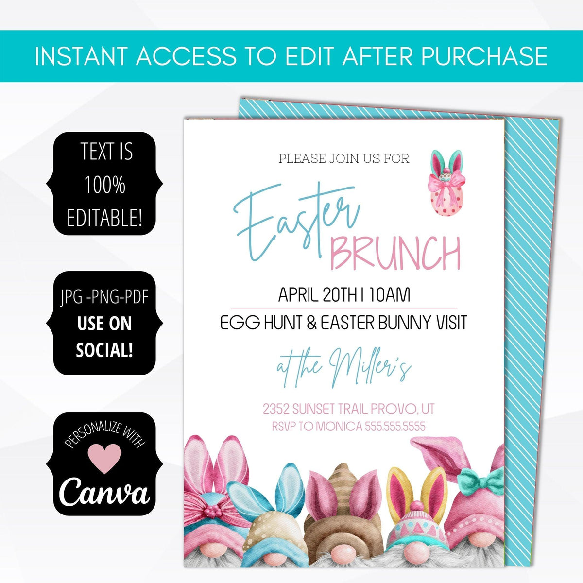 Nordic Easter Brunch Invitation Template - Simple Desert Designs