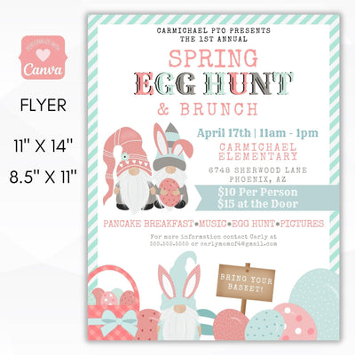 Easter egg hunt flyer sign set