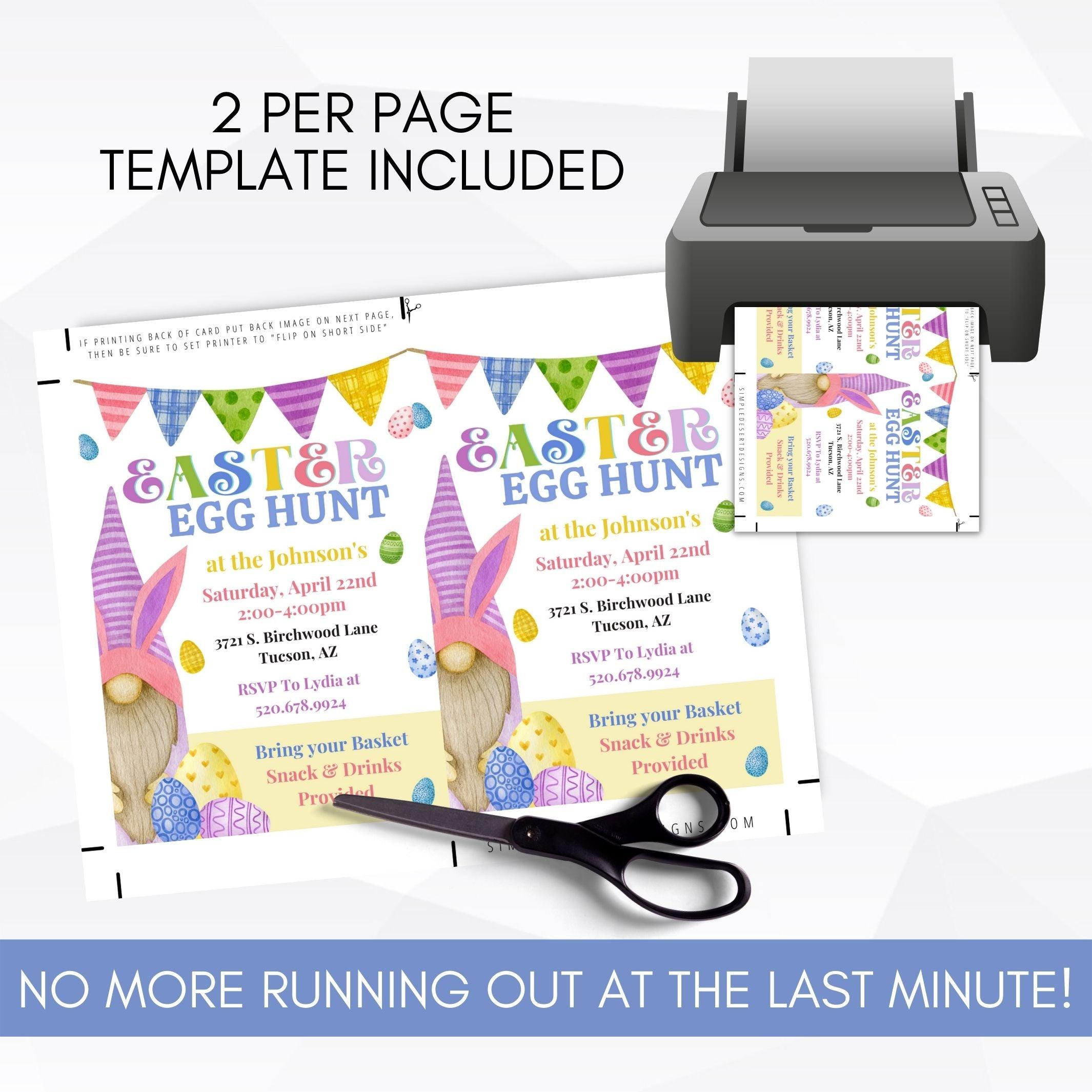 editable Easter egg hunt invitation
