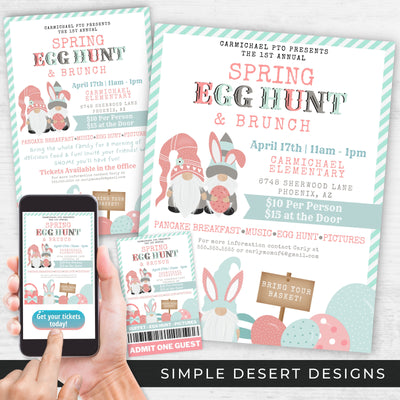 cute easter egg hunt fundraiser flyers and ticket templates