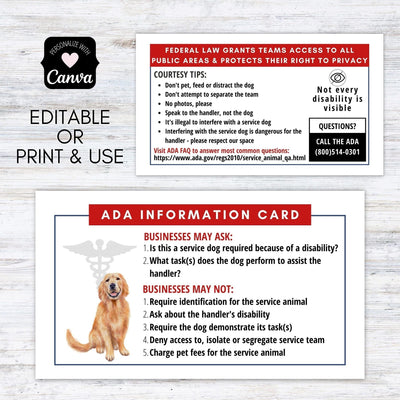 editable custom printable ADA law cards