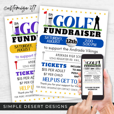 customizable golf fundraiser flyers